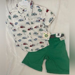 Cute Car button up outfit!  NWT - 24m, 3 pieces!